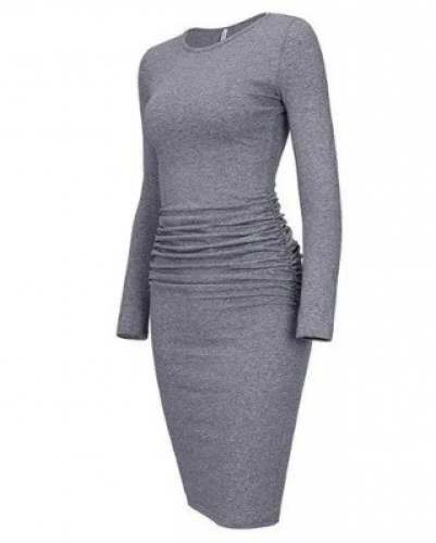 Stylish Plain Bamboo Grey Western One Piece Dress by Alpha Organics Clothing India