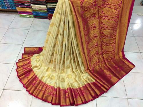 Nylon Silk Saree With Rich Pallu by saanvi fashion