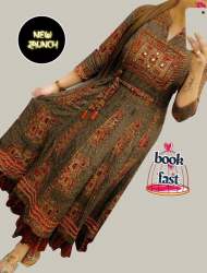Exclusive Cotton Flex Ikkat Print Selfie Gown