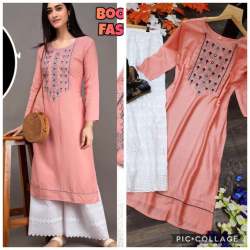 Heavy Embroidered Kurti With Palazzo Set
