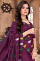 Soft Lichi Silk Magenta Color Saree thumb 2