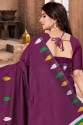 Soft Lichi Silk Magenta Color Saree thumb 3