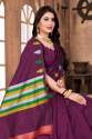 Soft Lichi Silk Magenta Color Saree thumb 4