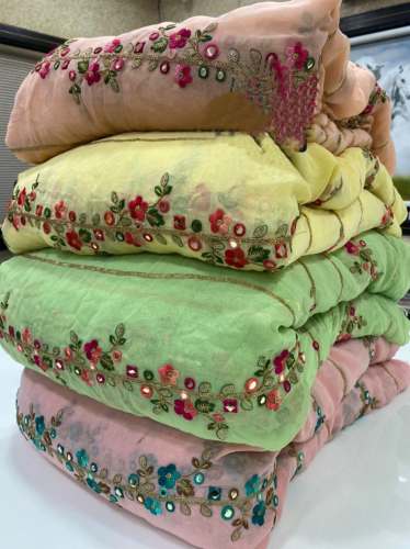 Designer Embroidered Fabric by H Jariwala and Co 