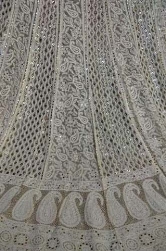 Dyeable White Embroidered Fabric