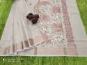 Fancy Designer Embroidered Cotton Blend Saree 