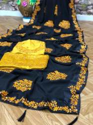 New Arrival Georgette Embroidery Work Saree