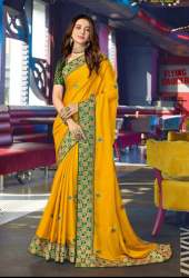 Yellow Color Dola Silk Saree