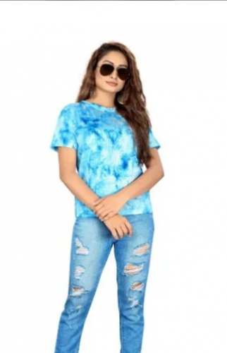 Casual Wear Tie Dye Women T Shirt  by Arvi International