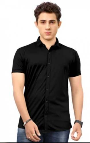 Half Sleeves Plain Lycra Men Shirt