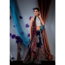 Stylish Cotton Azrakh Hand Block Printed Saree