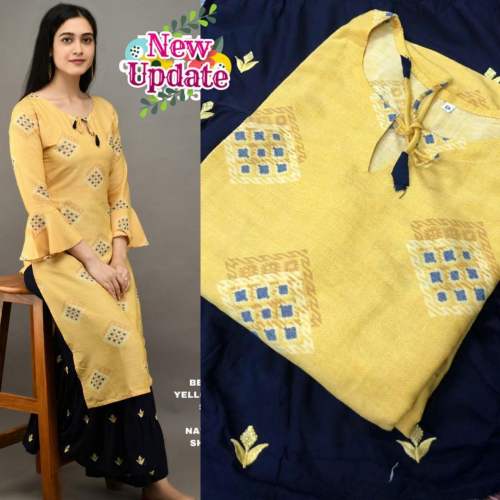 Formal Wear Rayon Kurti Plazo set 