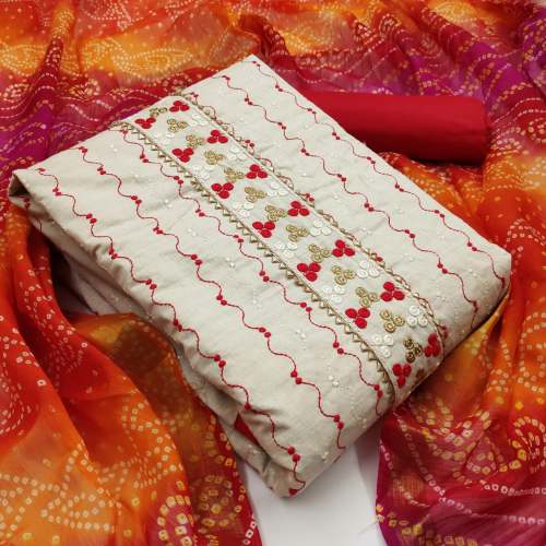 Khadi Cotton Work dress Material Fpor women's