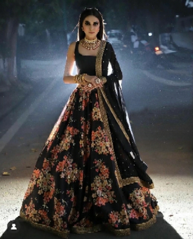 Banglory Satin lehnga choli with Dupatta 