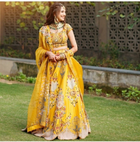 DESIGNER BANGLORI SATIN SILK HEAVY EMBROIDERY WORK LEHNGA 