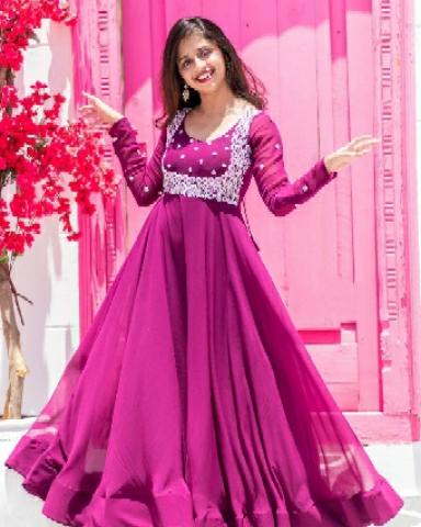 Designer party wear embroidery work Gown Collection 