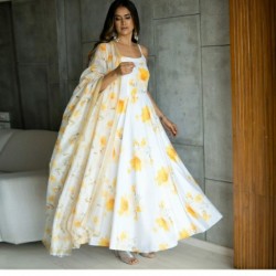 Heavy Butter Silk With Beautiful Print all over 