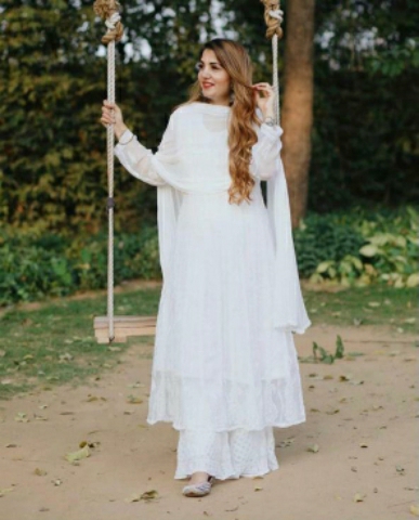 Heavy Georgette causal wear work dress with plazo and Duppata 