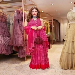 Heavy printed Georgette Top & Georgette sarara 