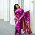 NEW DESIGNER LICHI SILK SAREE  thumb 3