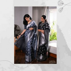 NEW DESIGNER PARTY WEAR SOFT LICHI SILK CLOTH SAREE 