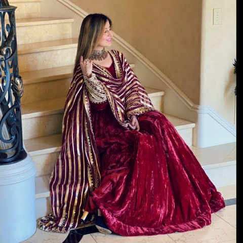 NEW DESIGNER PARTY WEAR VELVET GOWN 