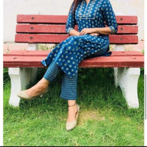 Fancy Cotton Kurti With Pant by Balaji Creation