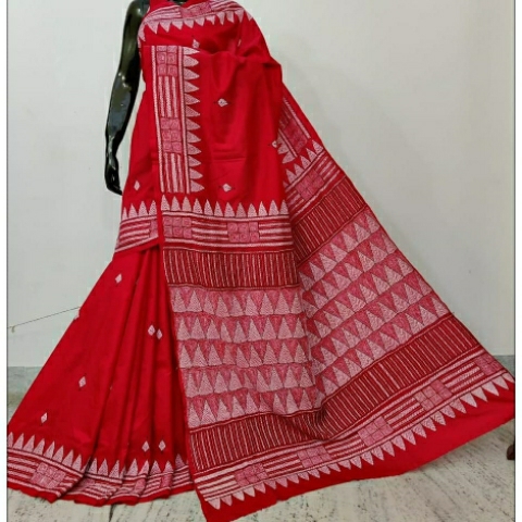 katha stitch saree
