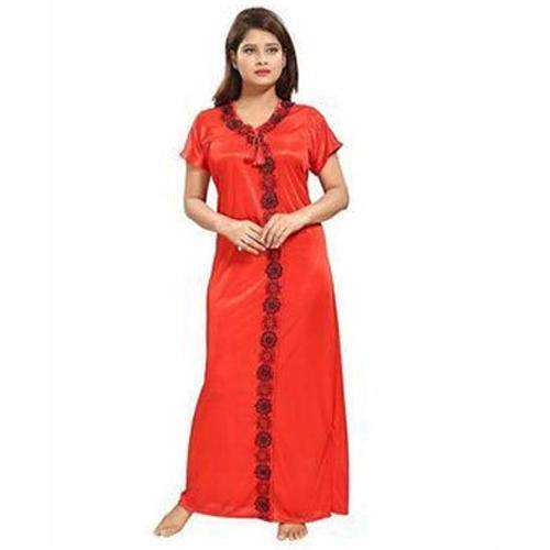 Fancy Ladies Red Nighty by Vaishnavi Nightwear