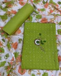 pure cotton embroidered dress material