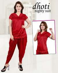 Trendy Collection Plain Satin Night Suit