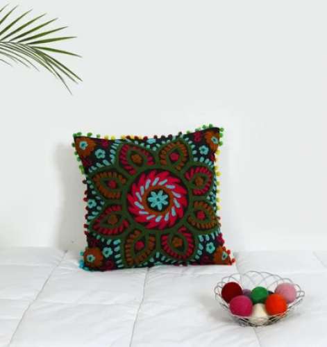 Decorative Suzani Cotton Embroidery Cushion Cover by Gopali Arts