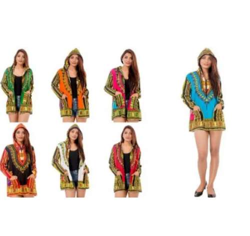 Multi-Colored Printed Poncho for Women 