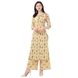 Formal wear Cream Color Kurti Set