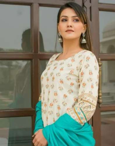 Rayon Straight Kurti With Sharara by Lovely Prints