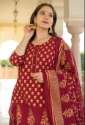 Stitched Rayon kurti plazzo dhuppta suit set