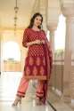 Stitched Rayon kurti plazzo dhuppta suit set thumb 2