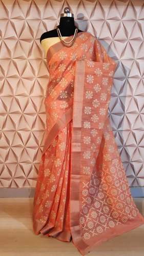 Party Wear Cotton Silk Butta Design Saree 