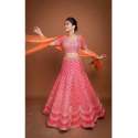 semi-stitched-orange-embroidered-lehenga-choli