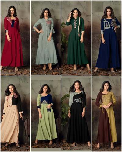  Rayon Long  Kurti