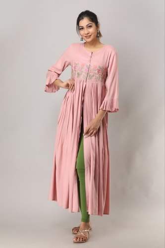 Embroidery Rayon kurti by Gavya womans wear by Greenvalue Marketing Private Limited