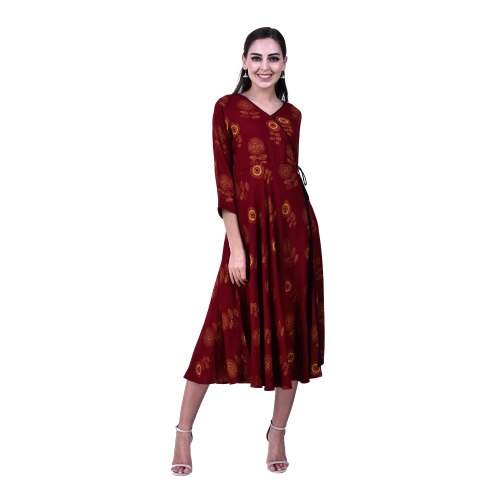 Floral printed Flared Cotton Kurti 