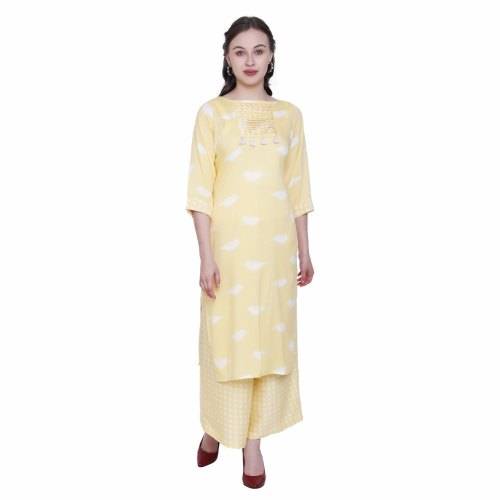 Formal wear Yellow Kurta Palazzo Set 
