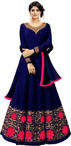 Get Mahalaxmi Fashion Blue Anarkali Suit For Girls by Mahalaxmi Fashion Nx