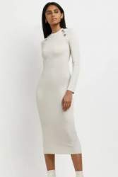 Formal Wear Plain Bodycon Midi Dress 