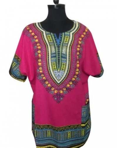 Short Pink Kaftan Style African Dress