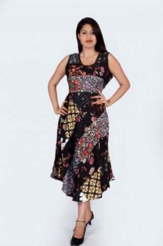 Designer Printed Long Dress for Ladies  by Manu Fashion