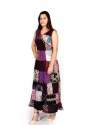 Ladies Half Sleeves Multicolor Long Dress 