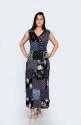 Ladies Half Sleeves Multicolor Long Dress  thumb 2