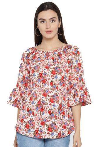 Bell Sleeve Floral Print Top by DSS Cottinfab Limited